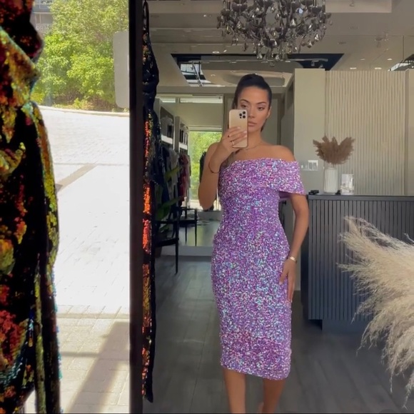 Brand New* Purple Sequin Dress size XS - Picture 3 of 3